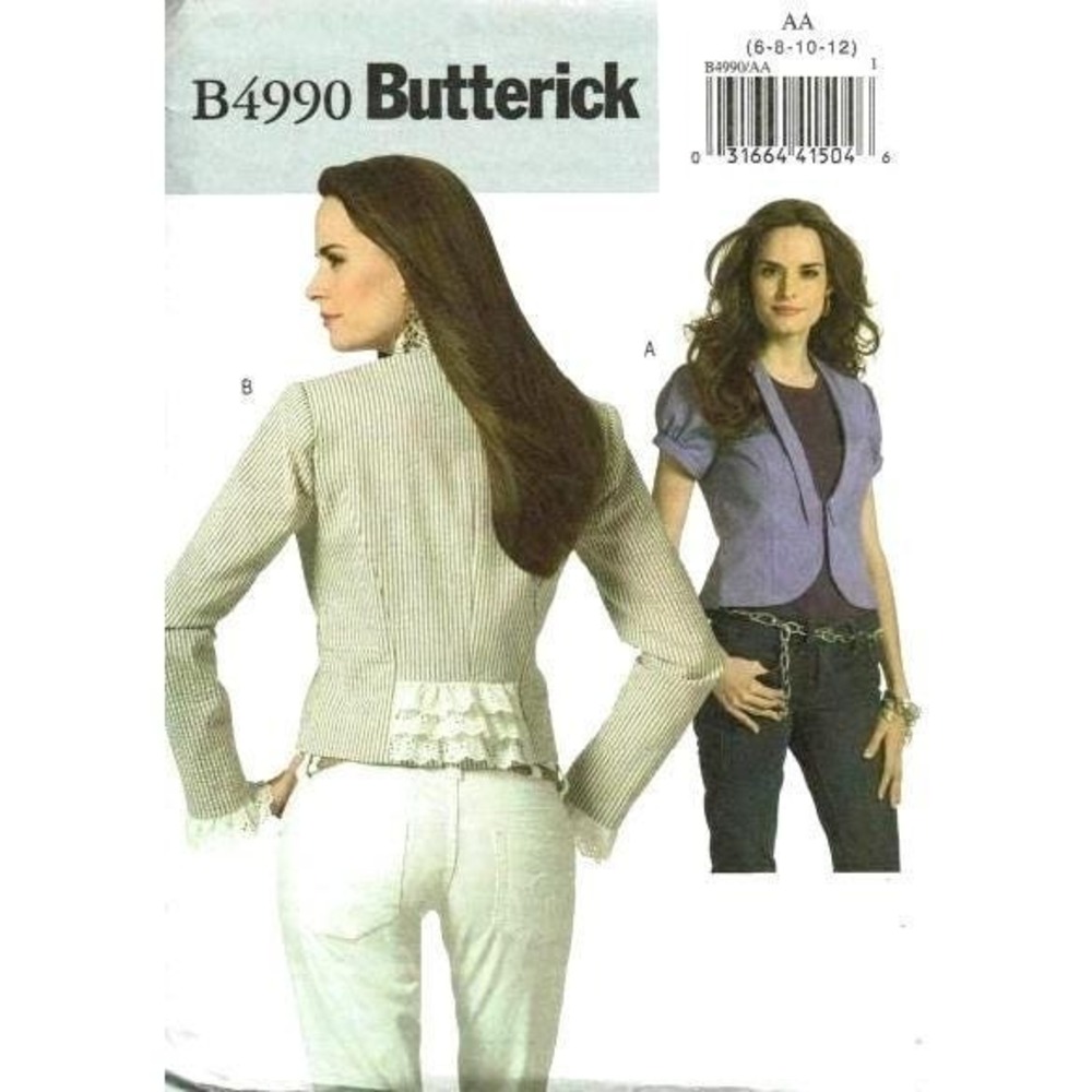 Butterick Sewing Pattern 4990 Misses Jacket Size 6-12